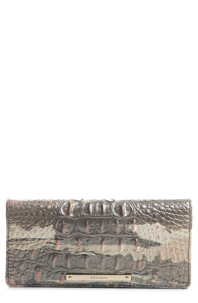 Brahmin Melbourne Embossed Leather Ady Wallet In Lilac Digital Melbourne