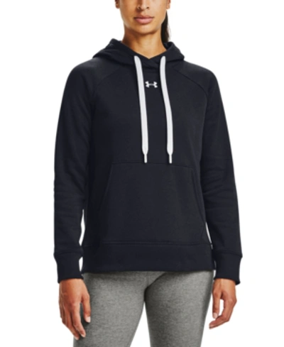 Under Armour Training Rival Fleece Hoodie In Black In Black/white/white