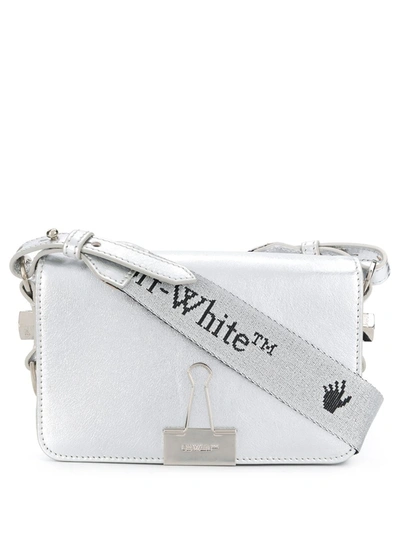 Off-white Binder Clip Crossbody Bag In Silver No Color)