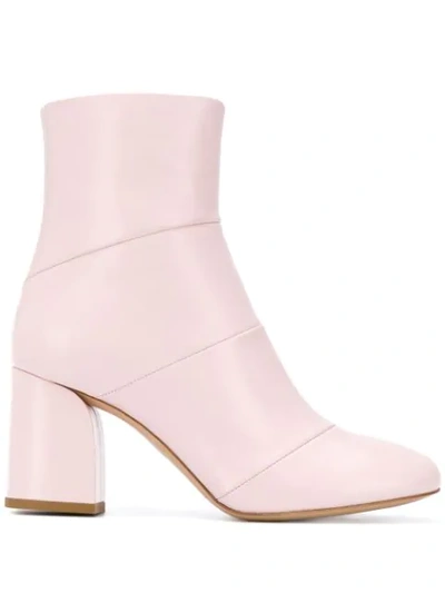 Christian Wijnants Abbas Leather Ankle Boots In Pink