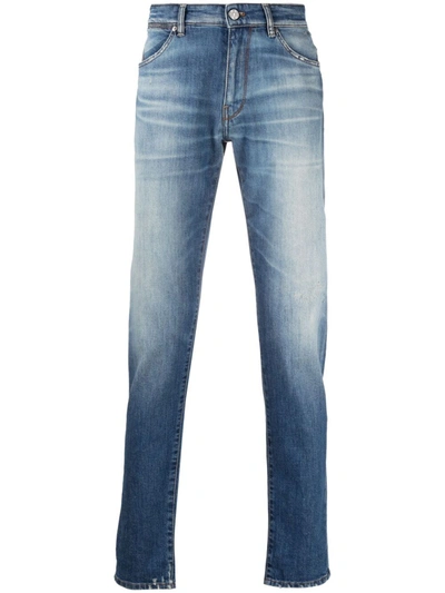 Pt05 Swashed Slim-fit Jeans In Blue