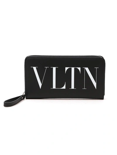 Valentino Vltn Zip Around Wallet In Black In Black