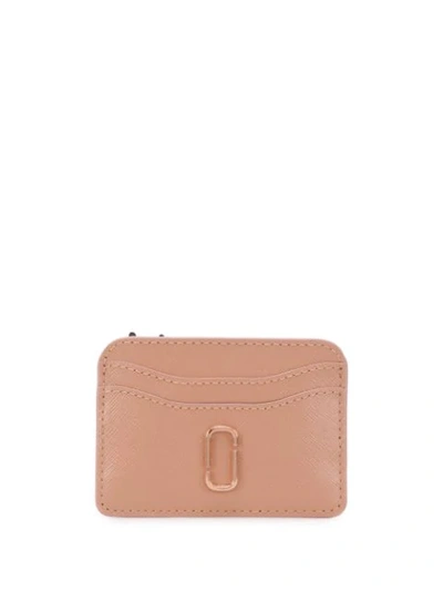 Marc Jacobs The Snapshot Brown Leather Card Holder In Neutrals