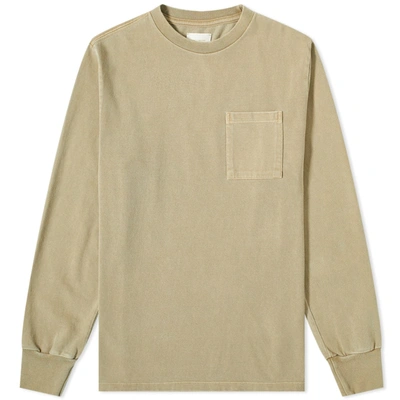 Aimé Leon Dore Long Sleeve Washed Pocket Tee In Brown