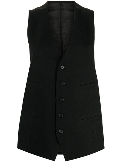 Ann Demeulemeester Sheer-panel Tailored Waistcoat In Black
