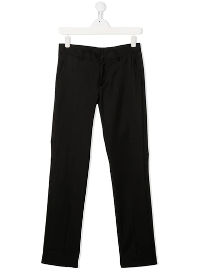 Young Versace Teen Straight-leg Tailored Trousers In Black