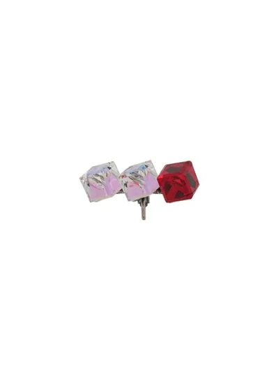 Saint Laurent Crystal-embellished Single Earring In Red