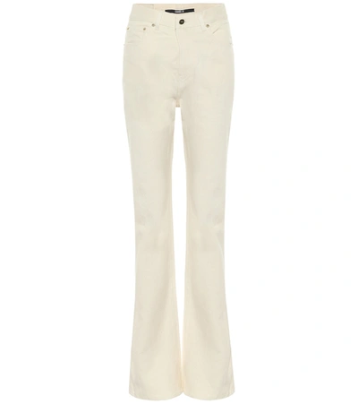 Jacquemus High-waisted Organic Cotton Bootcut Jeans In Beige