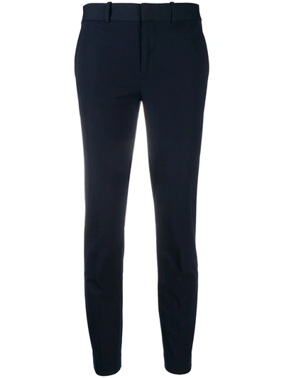 Polo Ralph Lauren Mid-rise Cropped Slim-fit Trousers In Blue