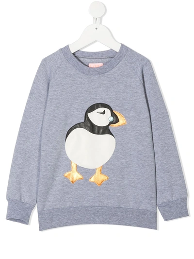 Wauw Capow By Bangbang Kids' Iceland Puffin Appliqué Sweatshirt In Grey