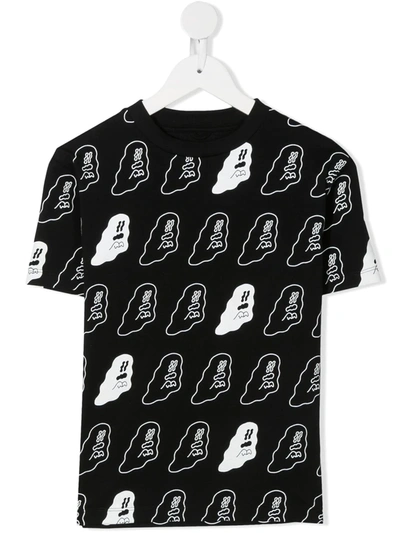 Stella Mccartney Kids' Halloween Ghosts Print T-shirt In Black