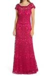 Tadashi Shoji Illusion Yoke Gown In Blossom