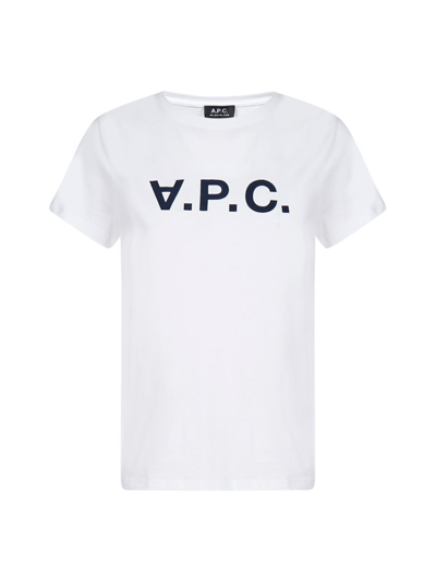 A.p.c. Logo Print T-shirt In White