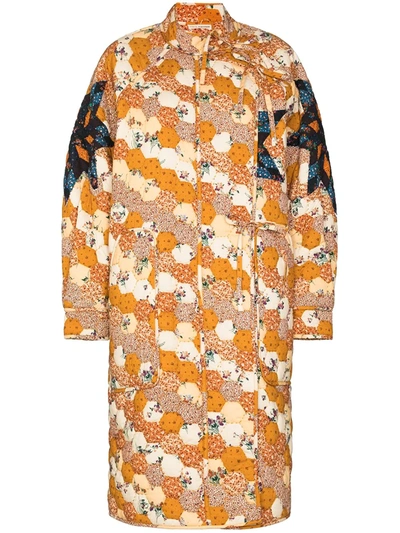 Ulla Johnson Sabreen Patchwork Coat In Orange