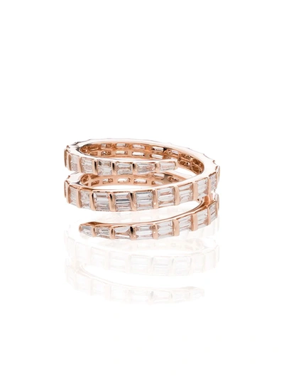 Anita Ko 18kt Rose Gold Baguette Diamond Coil Ring In Pink