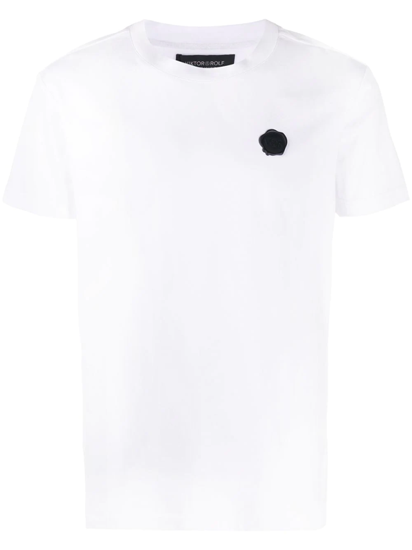 Viktor Rolf Logo Stamp T Shirt In White Modesens