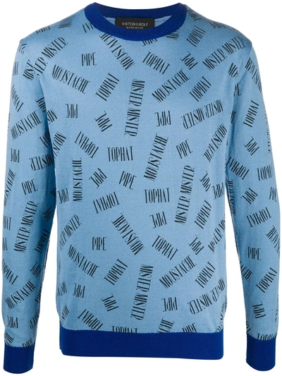 Viktor & Rolf Logo Print Sweatshirt In Blue