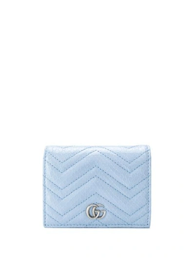 Gucci Gg Marmont Cardholder Wallet In Blue