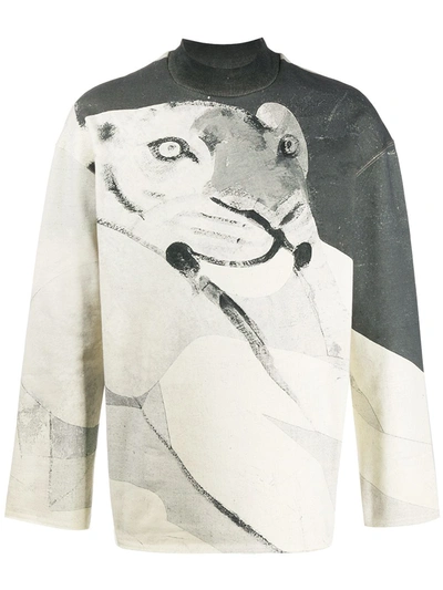 Kenzo Artistic Tiger Print Sweatshirt In Brown