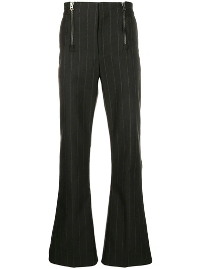 Acne Studios Pinstripe Flared Trousers Cacao Brown