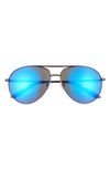 Nike Chance 61mm Mirrored Aviator Sunglasses In Gunmetal/ Ultra Violet Mirror
