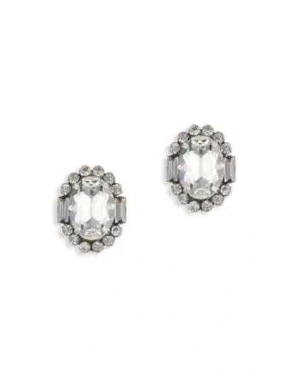 Dannijo Women's Dima Swarovski Crystal Oval Stud Earrings In Silver