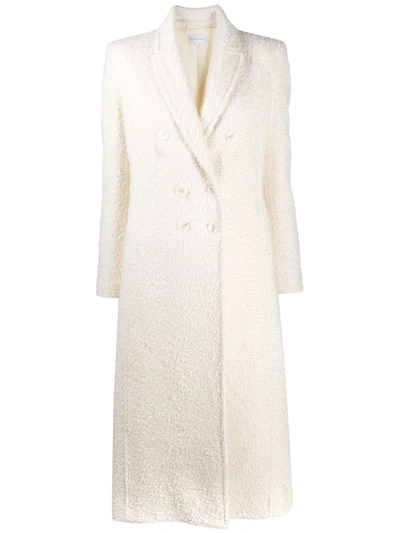 Patrizia Pepe Double-breasted Fitted Coat In White