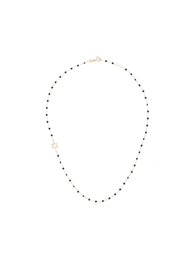 Gigi Clozeau 18k Rose Gold 42 Cm Diamond Star Beaded Necklace In Pink
