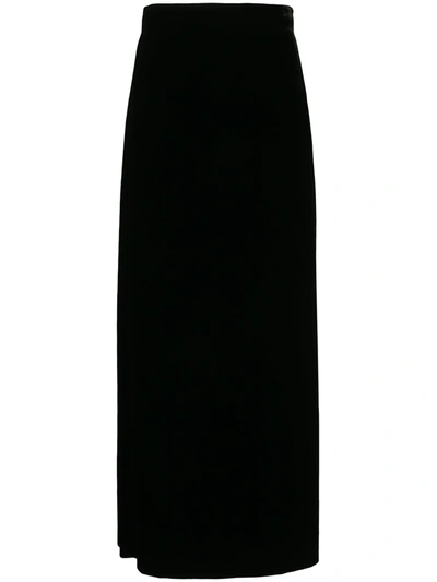 Giorgio Armani Long Straight Skirt In Black