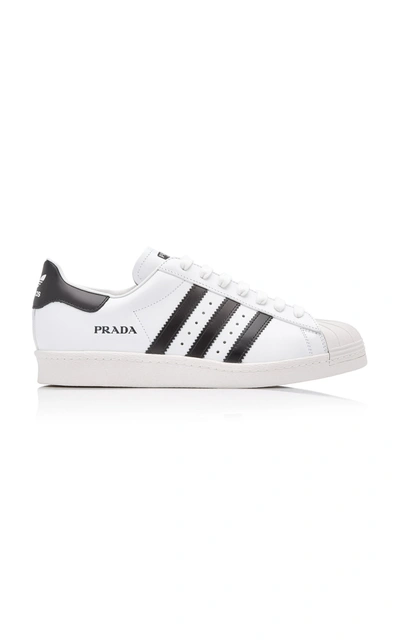 Adidas X Prada Prada Superstar Leather Sneakers In White