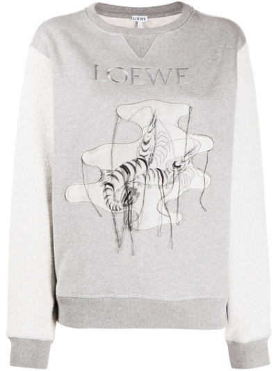 Loewe Shrimp Patch Jacquard Jumper In Grey