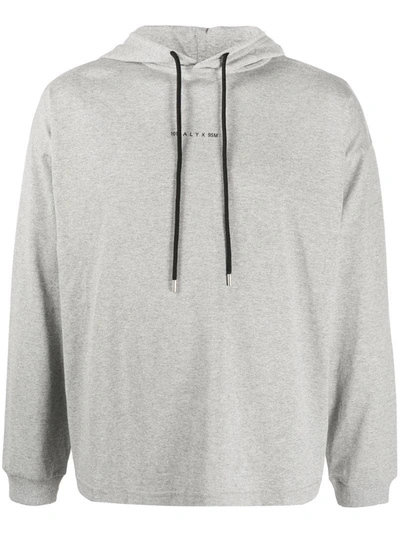 Alyx Logo-print Lightweight Hoodie In Grey