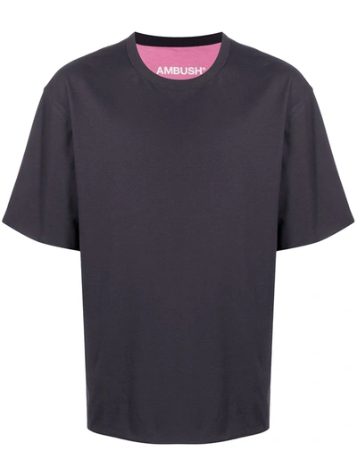 Ambush Grey And Pink Cotton Reversible T-shirt In Black
