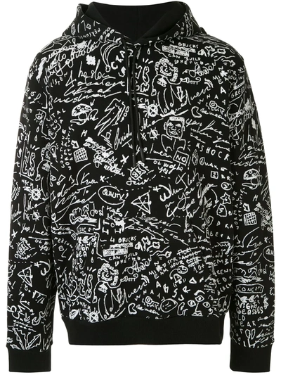 Marcelo Burlon County Of Milan Scribble Print Hoodie In Black