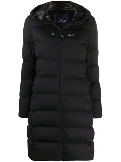 Fay Long Puffer Jacket In Black