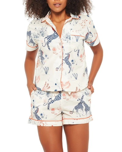 The Lazy Poet Nina Animal Print Short Pajama Set In Magic Zoo Era