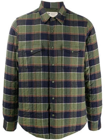 Aspesi Check Print Quilted Shirt Jacket In Green