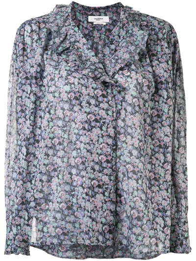 Isabel Marant Étoile Pamais Floral Blouse In Green