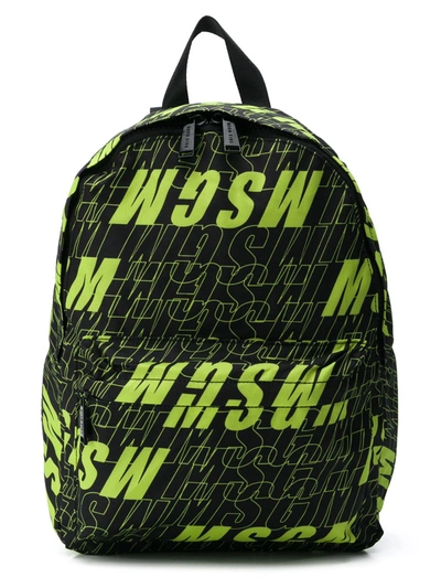 Msgm Kids' Branded Backpack In Black