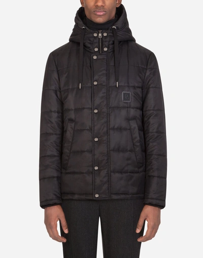 Dolce & Gabbana Quilted Nylon Jacket With Hood In White