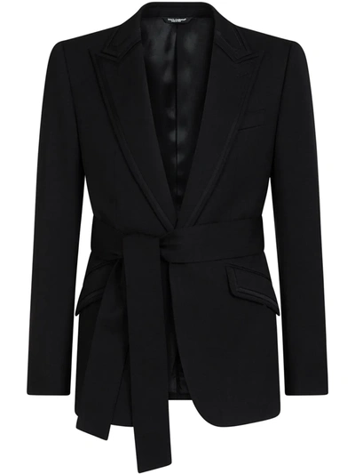 Dolce & Gabbana Wool Sicilia-fit Suit With Belt In Black