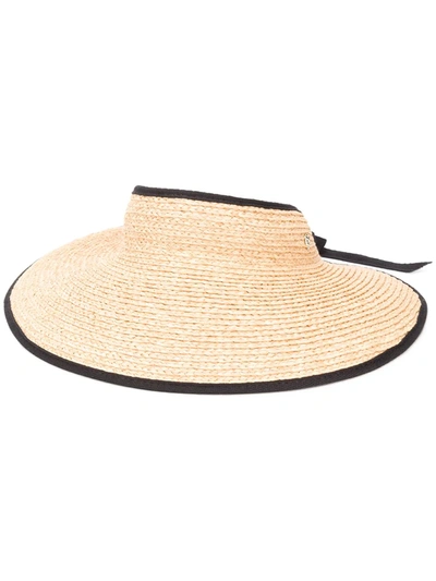 Helen Kaminski Mai Raffia Visor In Neutrals