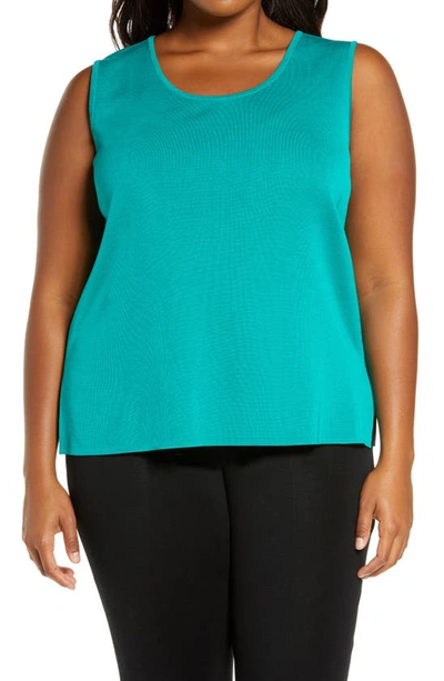 Ming Wang Sweater Tank Top In Malachite