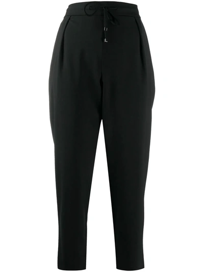 Fay High-waisted Crop Trousers In Black