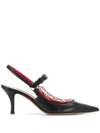 Valentino Garavani Leather Slingback Pumps In Black