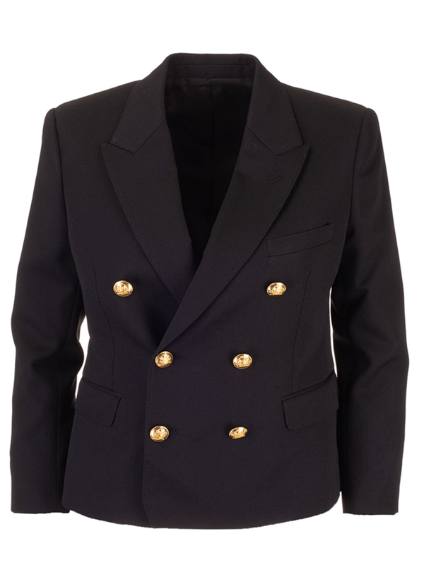 Celine Short Jacket In Black With Golden Buttons ModeSens