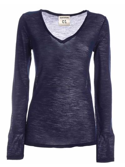 Semicouture Edwige Long Sleeve T-shirt In Blue