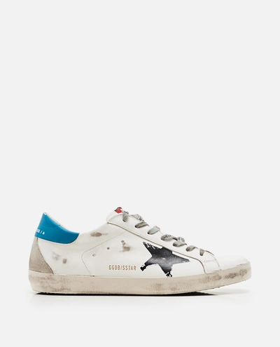 Golden Goose Men's Shoes Leather Trainers Sneakers Superstar In White/black/petroleum/ice