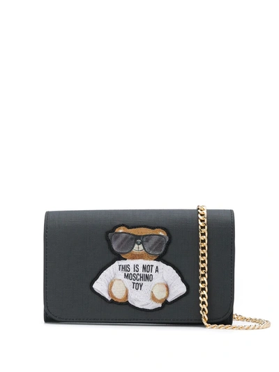 Moschino Teddy Bear Wallet-on-chain In Black