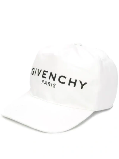 Givenchy Logo Print Cotton Baseball Cap In White